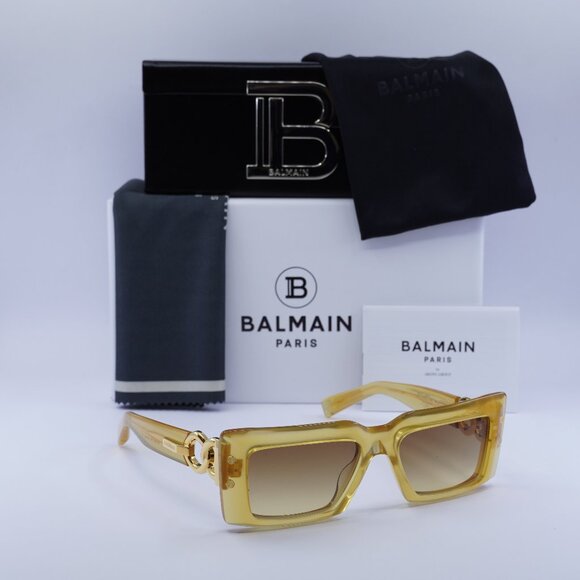 Final Price! Balmain IMPERIAL BPS-145D Amber/Gold/Brown Sunglasses